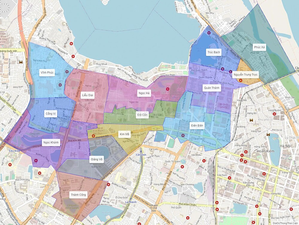 Map of Ba Dinh District